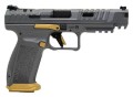 Pistolet Canik TP9 SFX Rival Grey kal. 9x19 - widok boczny z lufą skierowaną w prawo, nowoczesna konstrukcja.