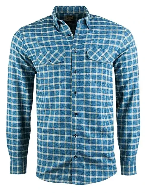 Koszula Tagart Fern Blue - widok frontowy, elegancka mężczyzna w niebieskiej koszuli z długim rękawem, idealna do casualowych stylizacji.