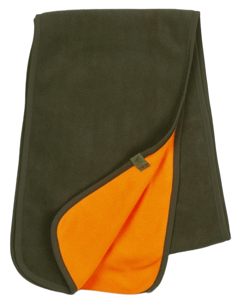 Stylowy szal dwustronny Seeland ukazujący teksturę materiału i dwa różne wzory z każdej strony, idealny do noszenia w chłodniejsze dni.