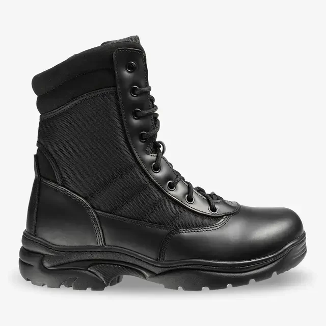 Buty bezpieczeństwa Safety Jogger Tactic Black widok z boku, przód skierowany w prawą stronę, idealne do trudnych warunków, segment ochronny, ergonomiczny design.