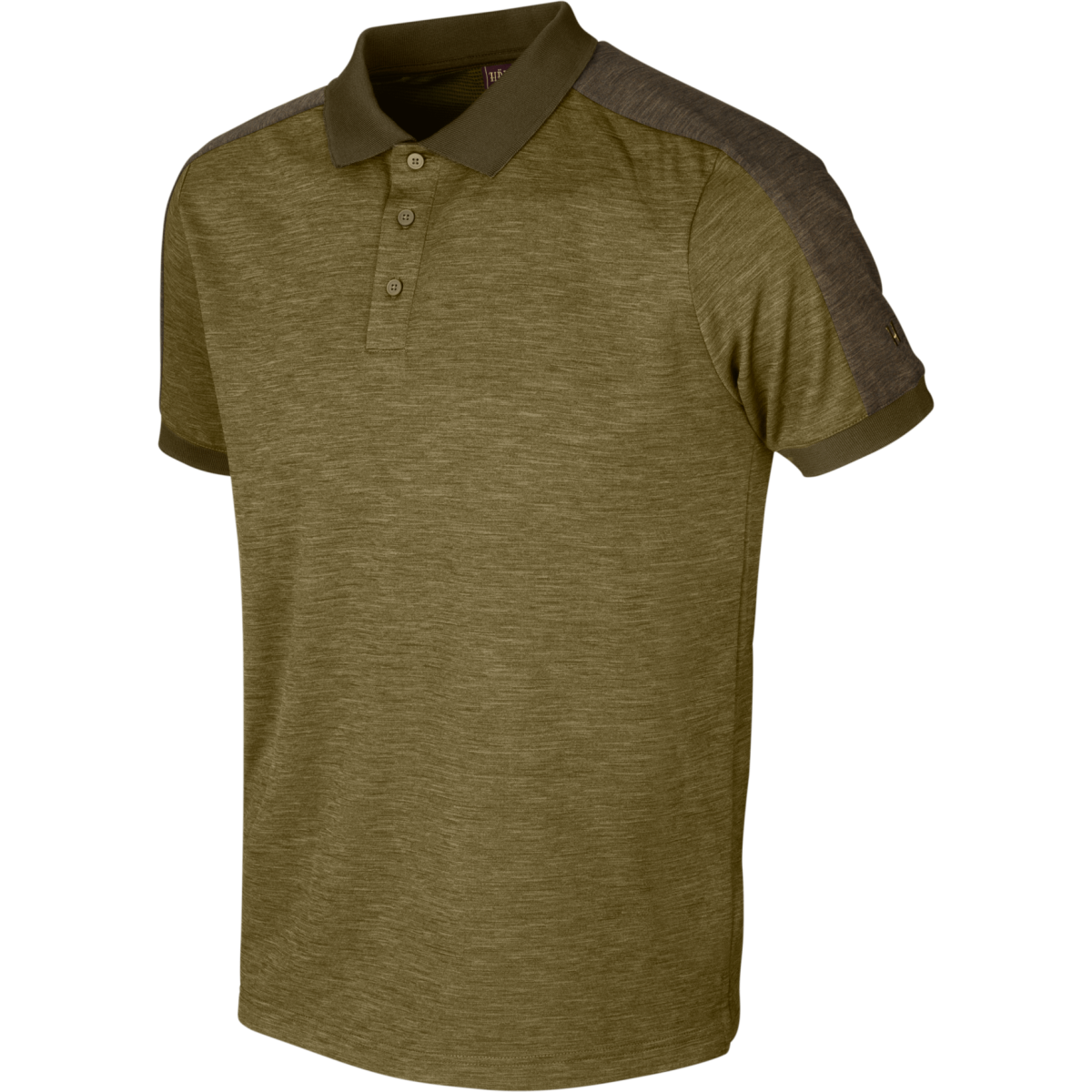 Härkila Tech Polo z przodu, męska odzież outdoorowa, idealna do aktywności na świeżym powietrzu.