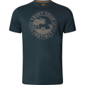 T-shirt Härkila Moose S/S Dark Navy z przodu - męska odzież outdoorowa, idealna na wyprawy do lasu, wygodna i stylowa.