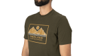 Zbliżenie na T-shirt Seeland Kestrel Grizzly Brown, widok od szyi do pasa. Męska koszulka wykonana z wysokiej jakości materiałów, doskonała na letnie wyprawy.