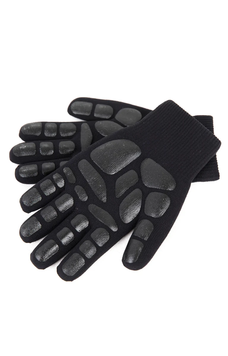 Rękawice Tagart Grip Black - widok z góry na stronę antypoślizgową, idealne do pracy w trudnych warunkach.