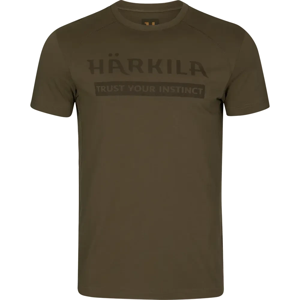 T-shirt Härkila Logo S/S w kolorze willow green - przód, modny i stylowy, doskonały dla miłośników outdooru.