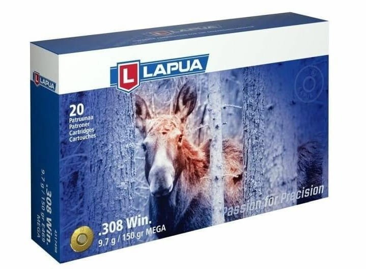 Opakowanie amunicji Lapua kal. 308 Win Mega SP 9,7g - wysoka jakość i precyzja dla profesjonalnych strzelców. Idealna do strzelań sportowych i myśliwskich.
