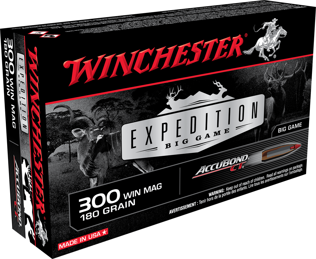 Amunicja Winchester kal. 300 Win Mag 11,7g - przód opakowania z logo producenta i informacjami o produkcie.