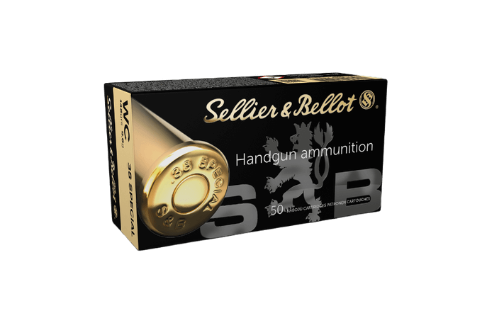 Opakowanie amunicji Sellier&Bellot 38 Special Wad Cut 9,6g - wysokiej jakości naboje do strzelania sportowego i rekreacyjnego.