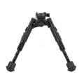 Bipod Leapers UTG Recon 360 w pełnej pozycji, idealny do stabilnego strzelania.