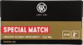Amunicja RWS kal. 22 LR Special Match - opakowanie z przodu, idealna do precyzyjnego strzelania.
