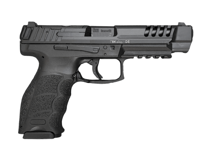 Pistolet Heckler & Koch SFP9L-SF 9x19 z prawego boku, precyzyjna broń półautomatyczna.