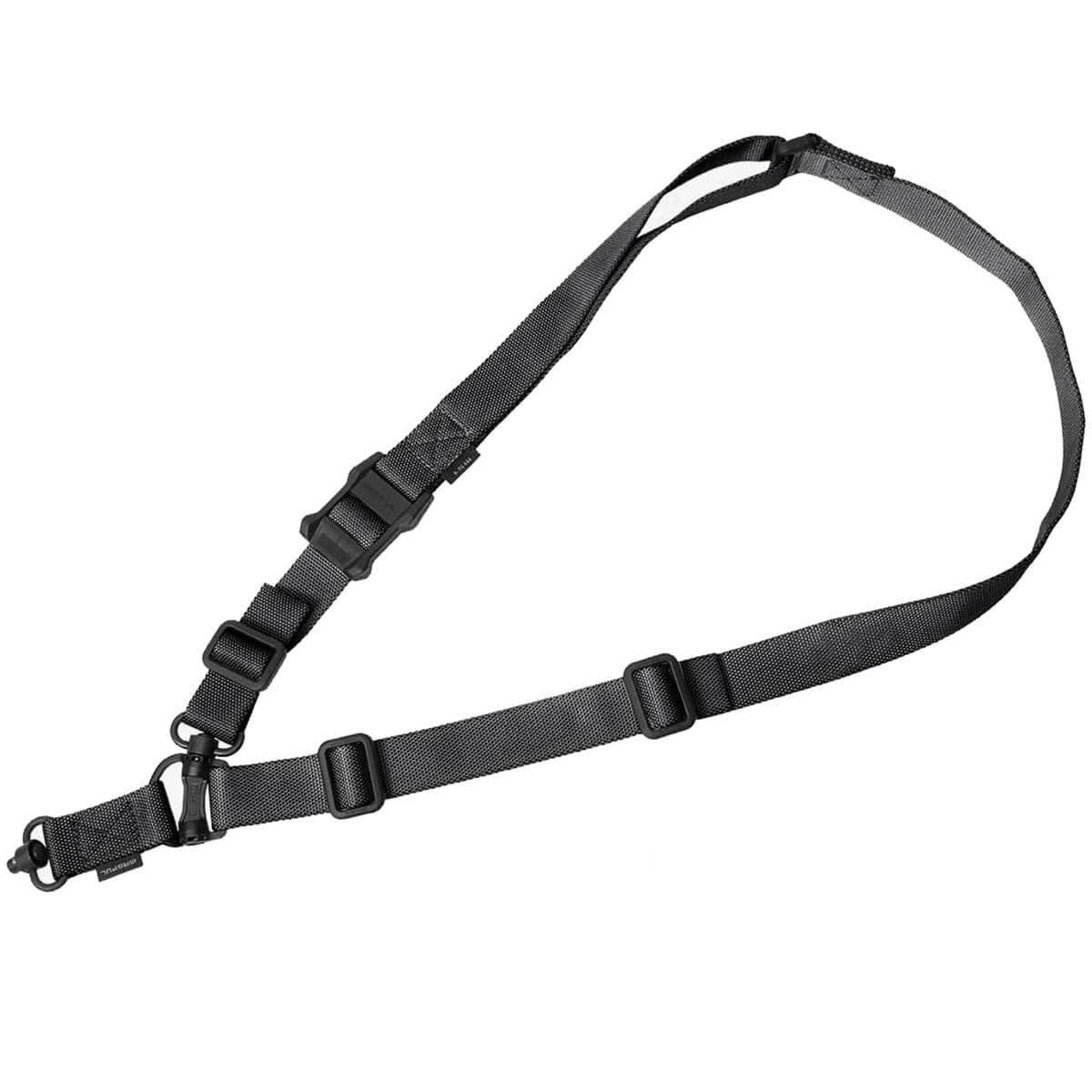 Zawieszenie taktyczne Magpul MS4 Dual QD Sling GEN 2 w kolorze szarym – widok całościowy. Wysokiej jakości pasek nośny z systemem szybkiego wypinania QD.