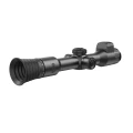 Przednie ujęcie HIKMICRO Alpex 4K LRF Lite A40EL, eksponujące obiektyw 40 mm F2.0 i dalmierz laserowy. Kompaktowy design i ekran OLED 1920×1080 zapewniają wyraźny obraz w dzień i w nocy.