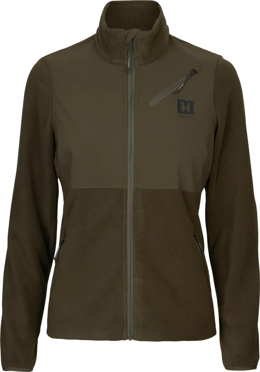 Damski polar Härkila Fjell, ukazujący stylowy design i praktyczne kieszenie. Idealny na chłodne dni.