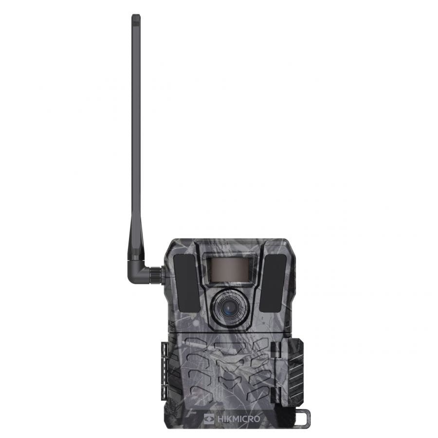 Fotopułapka Hikmicro M15 - przód urządzenia, doskonałe detale i nowoczesny design do monitorowania dzikiej przyrody.