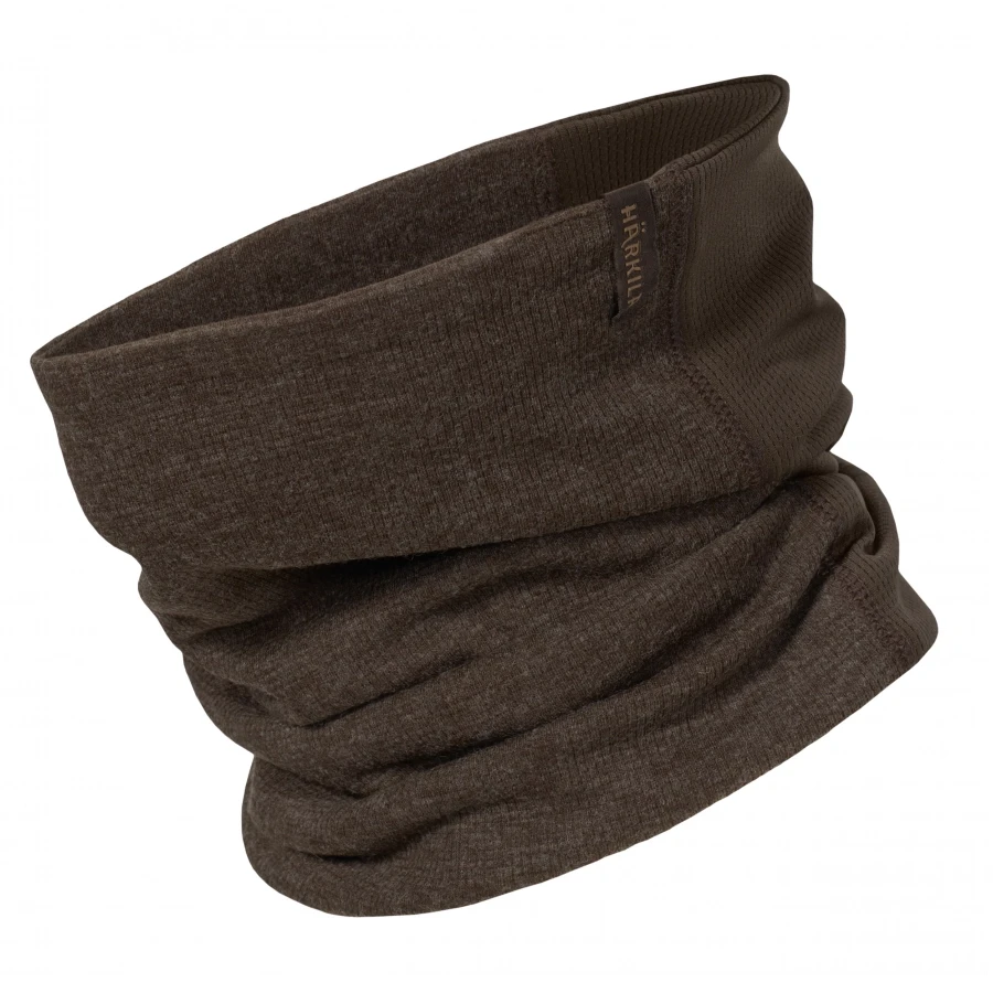 Komin myśliwski Härkila Metso w kolorze Shadow Brown – elastyczny szalik tunelowy wykonany z mieszanki wełny, zapewniający komfort termiczny w chłodne dni.