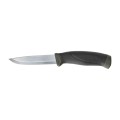 Nóż Morakniv Companion MG Oliwkowy – profil boczny z ostrzem ze szwedzkiej stali nierdzewnej i zieloną rękojeścią.