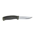 Ergonomiczna, gumowana rękojeść TPE noża Morakniv Companion – gwarancja pewnego chwytu nawet mokrą dłonią.