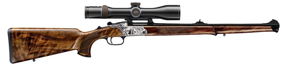 Sztucer łamany Blaser K95 Stutzen Luxus. Cała sylwetka broni z pełnym łożem i drewnem 4 klasy - Sklep Ostoja24