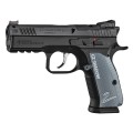 Lewy profil pistoletu sportowego CZ Shadow 2 Compact 9x19 mm. Szkielet ze stopu aluminium i regulowany spust