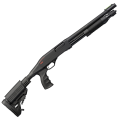 Strzelba Winchester SXP Defender Tactical Adjustable widok pod katem. Swiatlowodowe przyrzady celownicze i szyna 6 mm
