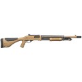 Prawy profil strzelby Winchester SXP Dark Earth Defender 12 76. Taktyczne wykończenie piaskowe i krótka lufa
