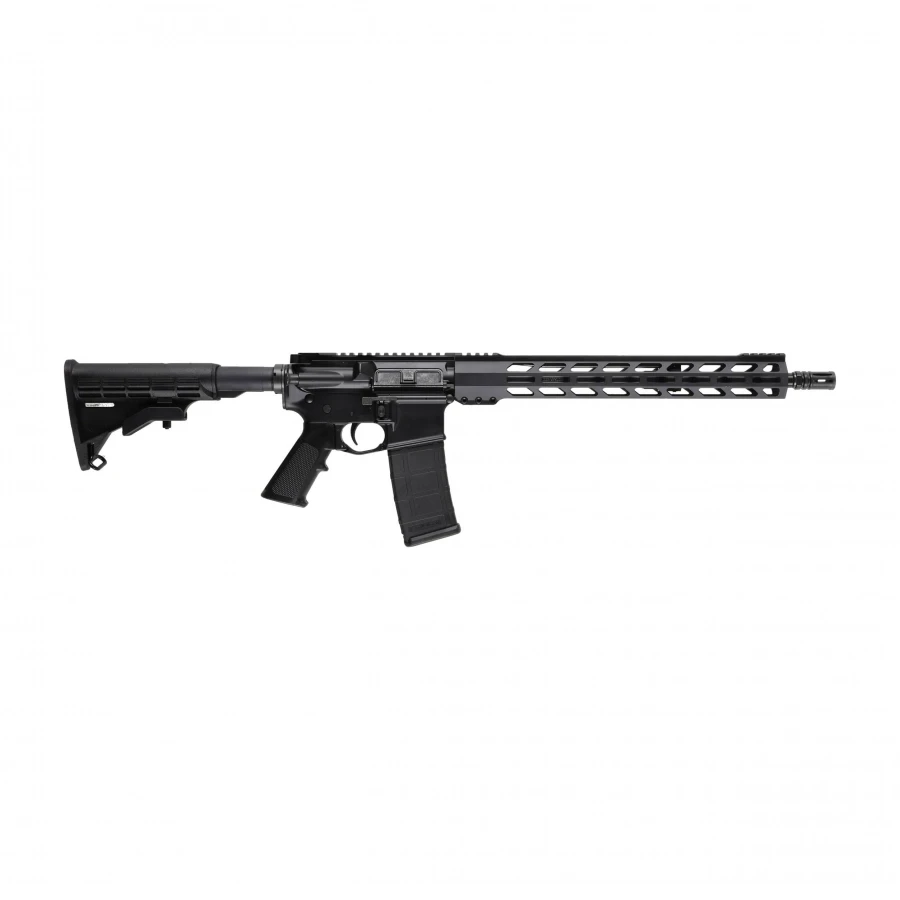 Prawy profil taktycznego karabinka ZRO Delta AR 15. Widoczny system gazowy Mid Length DI i spust ELG Mil Spec