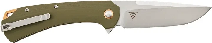 Rozłożony nóż składany Skif Frontier G10 Stonewash. Głownia Drop Point ze stali narzędziowej D2 i wykończenie SW