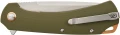 Złożony nóż EDC Skif Frontier G10 Stonewash profil boczny. Teksturowana rękojeść z laminatu G10 i klips kieszonkowy