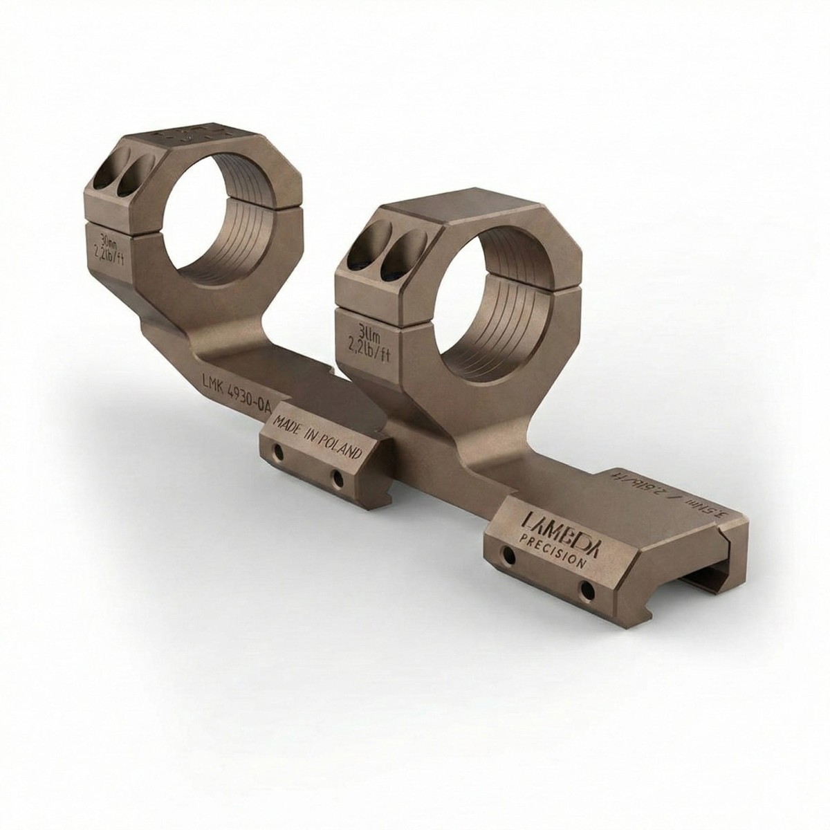 Oliwkowy montaż Cantilever Lambda Precision HRS LMK 49 mm (tubus 30 mm, 0 MOA) do AR-15 - Sklep Ostoja24