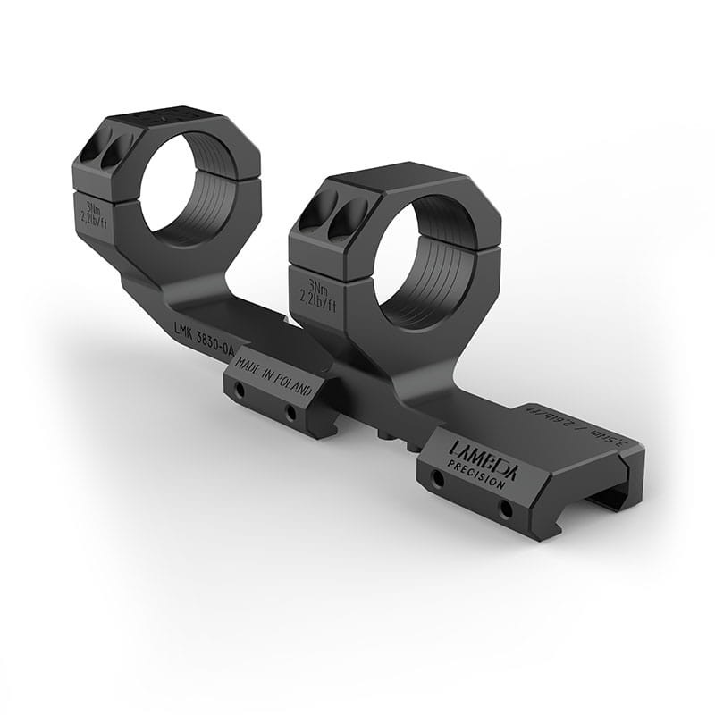 Czarny montaż Cantilever Lambda Precision HRS LMK 3830-0A (tubus 30 mm, 0 MOA, wys. 38 mm) do AR-15 - Ostoja24