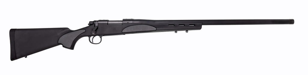 Sztucer Remington 700 SPS Varmint. Cała sylwetka z grubą lufą 26 cali i wentylowaną osadą syntetyczną - Ostoja24