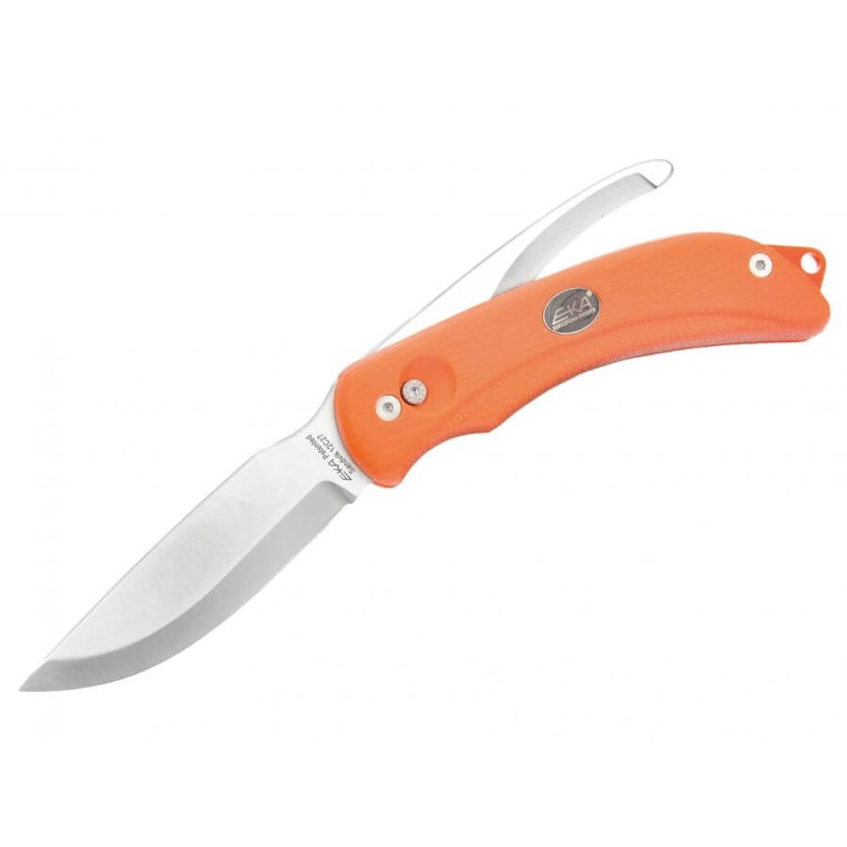 Eka Swingblade G3 - elegancki nóż myśliwski z ergonomiczną rączką i ostrzem ze stali nierdzewnej, idealny do polowań.