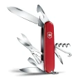 Scyzoryk Victorinox Climber 1.3703 stojący poziomo, z szerokim zakresem narzędzi rozłożonych do użytku, idealny do codziennych zadań i przygód na świeżym powietrzu.