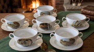 Zestaw Bulionówek ze Spodkami Chodzież - Motyw Myśliwski - 6 sztuk