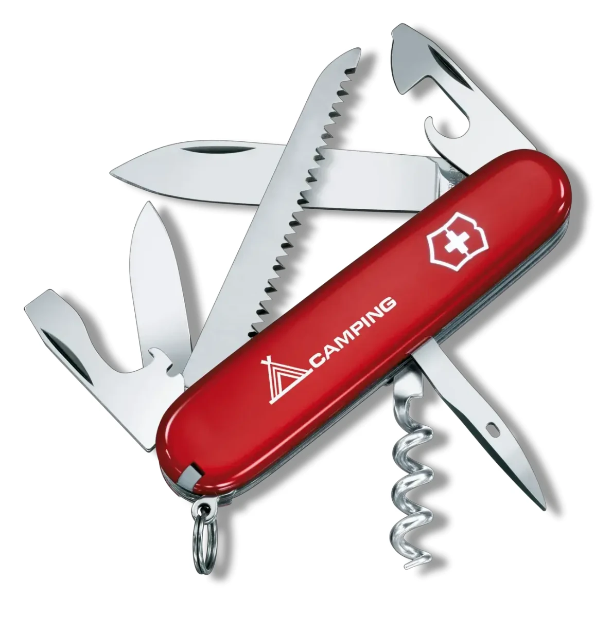 Scyzoryk Victorinox Camper 1.3613 z rozłożonymi narzędziami - wielofunkcyjny nóż survivalowy idealny do outdooru, kempingów i codziennych zadań. Praktyczny i kompaktowy design, doskonały towarzysz podczas podróży.