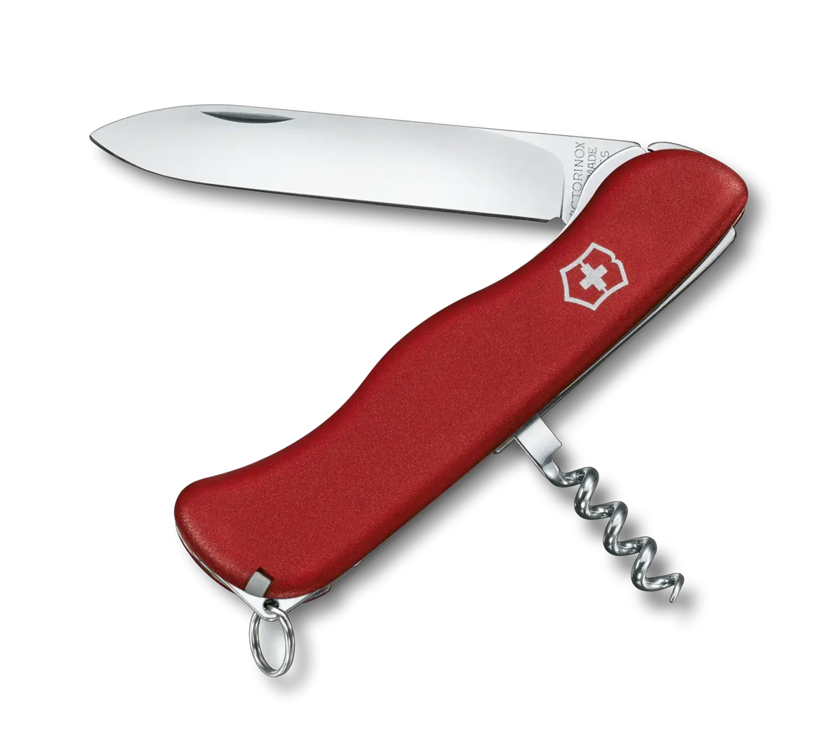Scyzoryk Victorinox Alpineer 0.8323 w rozłożonej pozycji, ukazujący wielofunkcyjne narzędzia i ostrza, idealny do outdooru i codziennych zadań. Wysokiej jakości materiał i ergonomiczny design, doskonały wybór dla miłośników przygód.
