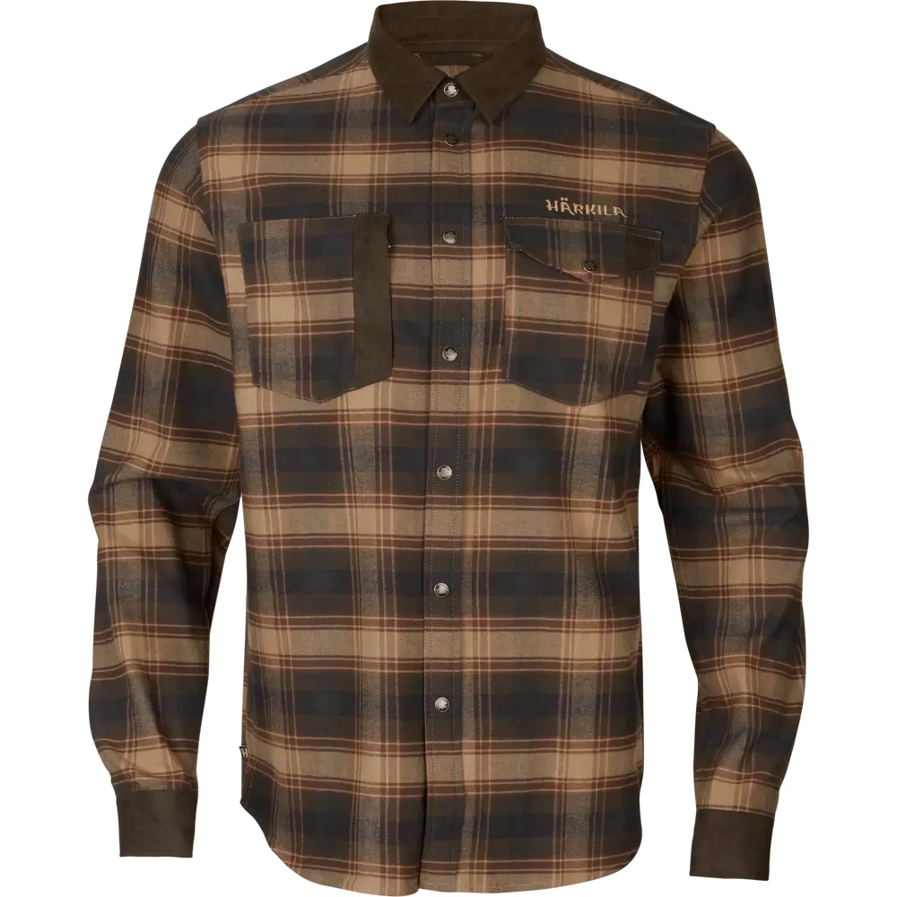 Koszula Härkila Aivak Burgundy - przód, elegancka i funkcjonalna odzież outdoorowa, idealna na wyprawy w teren.