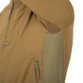 Bliższy widok na siateczki oddychające pod pachami w bluzie Range Hoodie Helikon Coyote - zapewniająca wentylację podczas intensywnych działań na świeżym powietrzu.