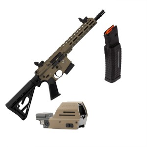 Karabinek Schmeisser AR15-9 S4F 10,5" 9mm FDE + Kolimator Falke LE + Mag. 60 nb.