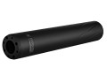 Zbliżenie na wewnętrzny gwint montażowy tłumika Hush-Tac Ultralight, podkreślające konstrukcję typu over-barrel, która częściowo nachodzi na lufę broni i ogranicza dodaną długość sztucera.