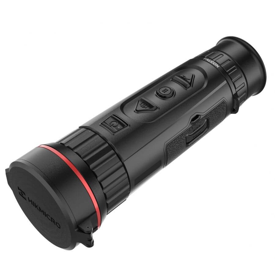 Hikmicro Falcon FQ50 - Zamknięty obiektyw kamery termowizyjnej z nowoczesnym designem.