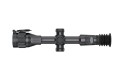 Widok z góry na celownik termowizyjny Nocpix BOLT H50R, ukazujący ergonomiczny układ przycisków funkcyjnych oraz precyzyjną integrację modułu dalmierza laserowego z 30-milimetrowym tubusem.
