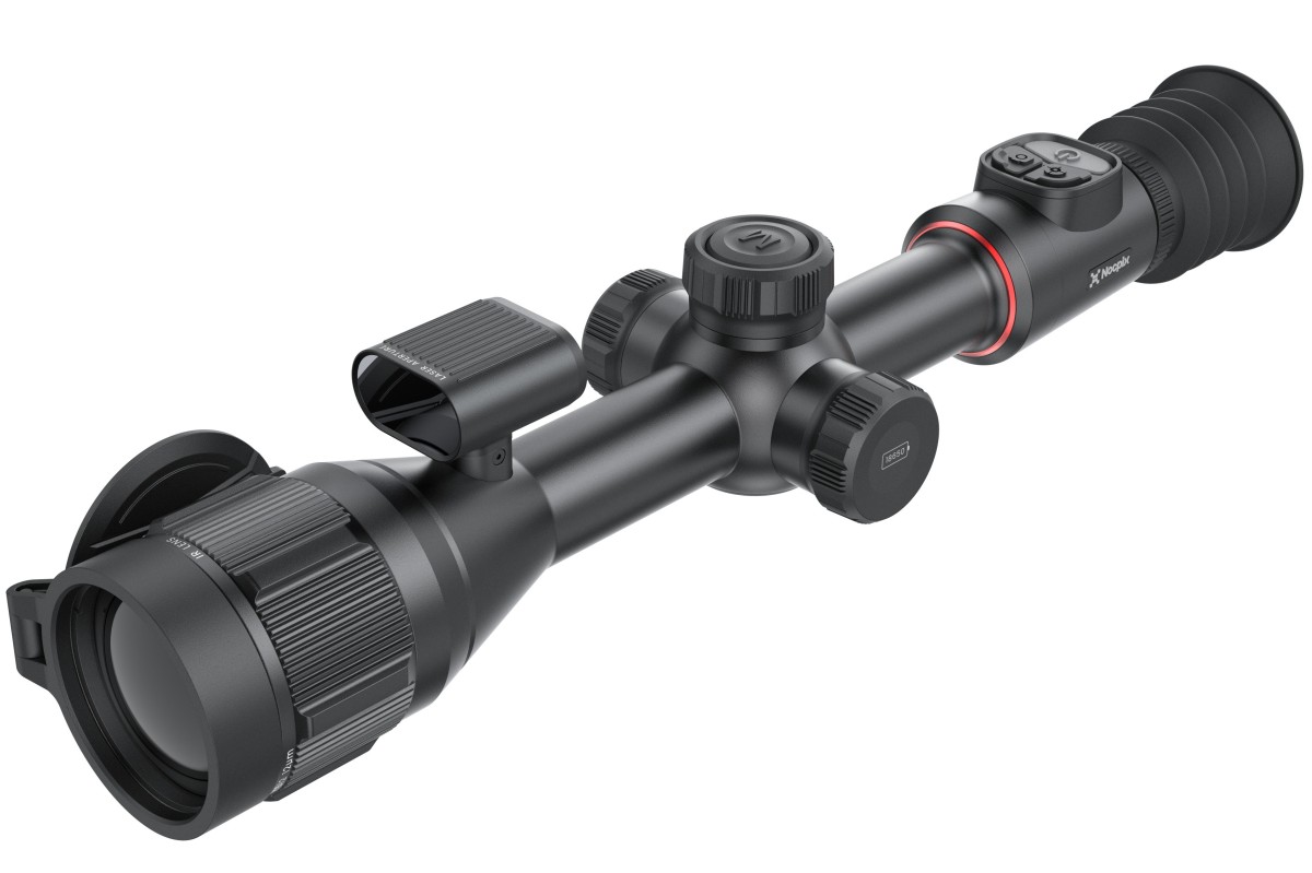 Widok ogólny celownika termowizyjnego Nocpix BOLT H50R, prezentujący klasyczny design z tubusem 30 mm, dedykowanego do precyzyjnych polowań nocnych.