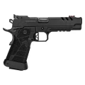 Pełna sylwetka sportowego pistoletu Kimber 2K11 COMP BLACK OR w kalibrze 9x19 mm. Widok z boku prezentujący aluminiowy szkielet oraz lekki chwyt z wytrzymałego włókna węglowego.