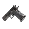 Zbliżenie na aluminiowy, szkieletowy mechanizm spustowy GT Match o oporze 1,4-1,8 kg w modelu Kimber 2K11 PRO. System ten zapewnia krótki reset przy szybkim dubletowaniu.