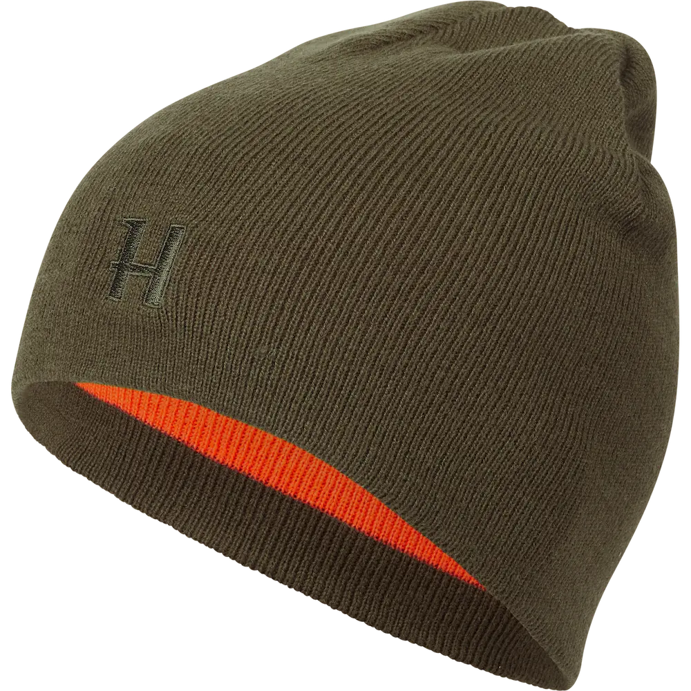 Dwustronna czapka myśliwska Härkila Reversible Aspire Beanie w kolorze Willow Green – klasyczna, stonowana zieleń idealna na zasiadkę i codzienne wyjścia do lasu.