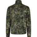 Widok z tyłu kurtki Seeland Reversible Fleece w kamuflażu InVis Green – pełny wzór maskujący na całej powierzchni pleców, zapewniający doskonałe wtopienie się w tło lasu.