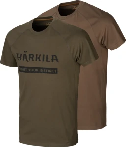 T-shirt Härkila Logo 2-Pack Willow green/Slate brown