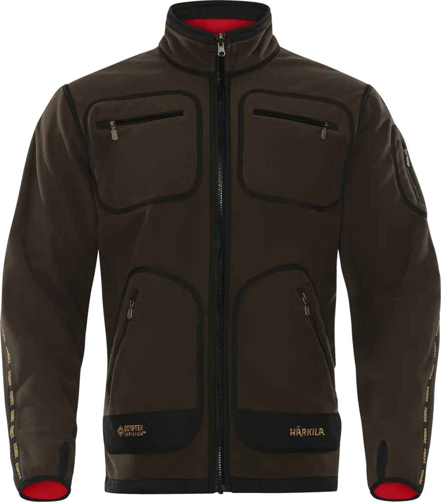 Kurtka Härkila Kamko polarowa brązowa, widok z przodu. Stylowy design idealny na outdoorowe przygody.